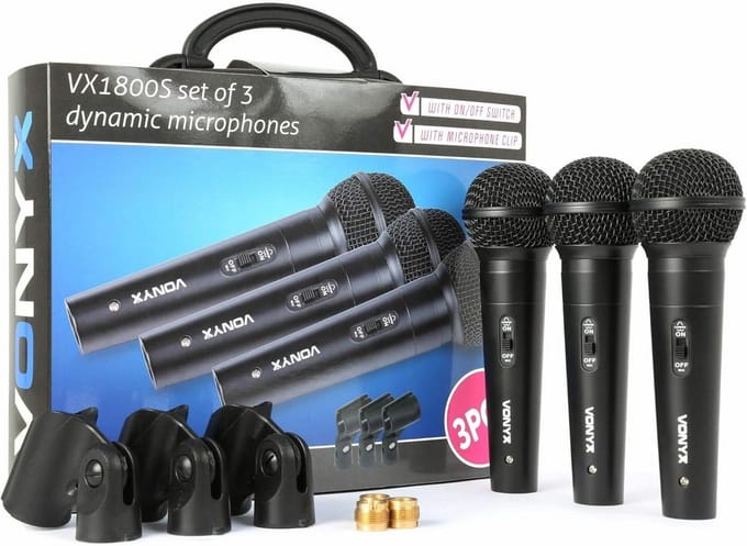 Draadloze microfoonset 3 stuks voor zang en spraak