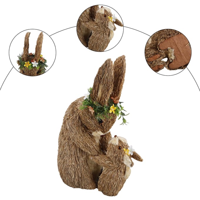 Paashaasdecoratie Lente Home Decor Konijntjesbeeldjes brown