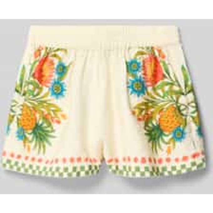 Korte broek in all-over look met elastische band
