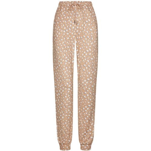 Rebelle Perzikfleece pyjamabroek speelse vlekken Beige vrouw 46