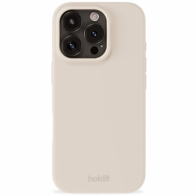 Holdit Silicone Case geschikt voor Apple iPhone 16 Pro - Light Beige