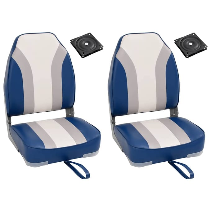 vidaXL - Bootstoelen - inklapbaar - 2 - st - met - hoge - rugleuning