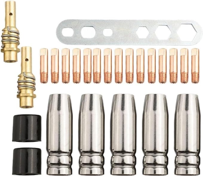 Laskit Accessoires - Lasbenodigdheden Set - Metaal Bewerken - Complete 25-delige set - 0.9 mm tips - Koperkleurig