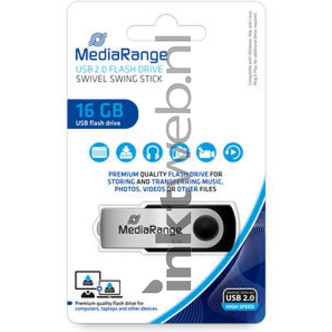 DeLOCK MediaRange USB 2.0 Premium Flash Drive 16GB - 16GB - USB-stick
