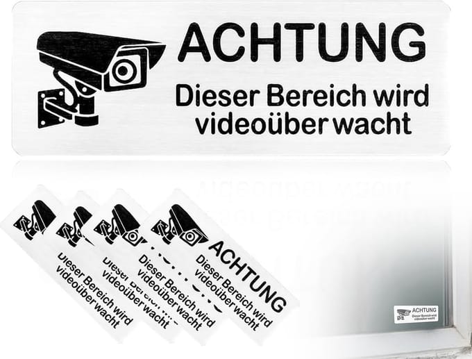 Bewakingsborden - Waarschuwingsstickers - Privé Eigendom - Zelfklevend Aluminium - 8.5 x 3 cm