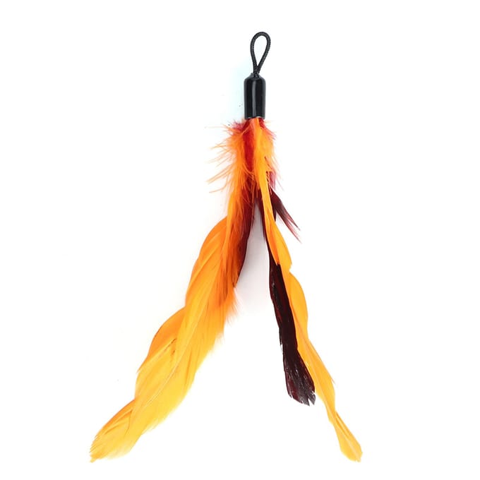 7 stuks Pet Cat Teaser Dangler Toy Rod Stick Feather Replacement Head Cat Supplies gray