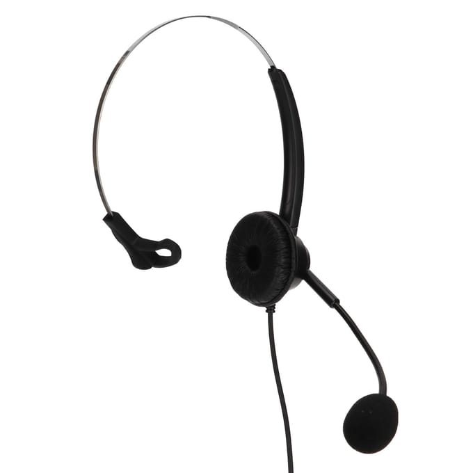 H360‑2.5VA Enkelzijdige Headset Zwart Volume Regeling Monaurale Koptelefoon voor 2,5 mm Stekker