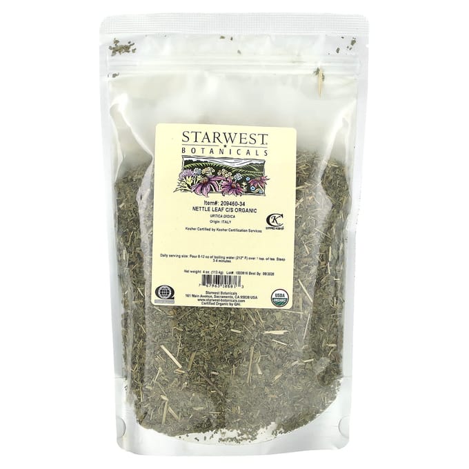 Biologische Brandnetelbladthee, Gesneden en Gezeefd, 113,4G(4 Oz) brown