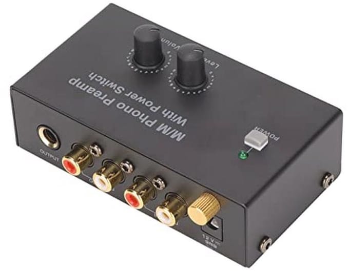 Hifi Audio Voorversterker voor Platenspelers met 12V DC Adapter