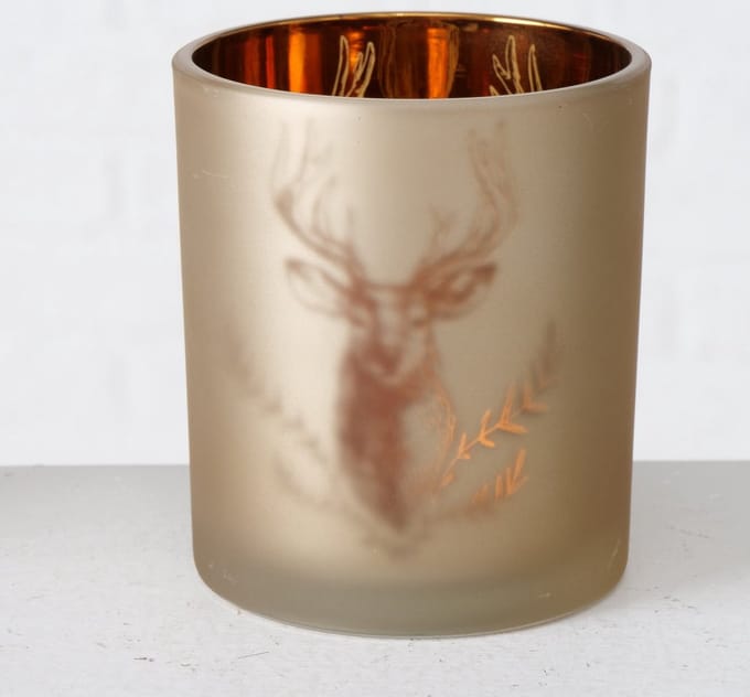 Windlicht Rudolf groen of goud - set van 2 - Boltze Goud (set van 2)