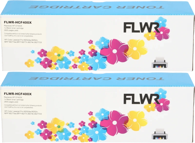 FLWR HP 201X Dubblepack zwart (Huismerk (compatible))