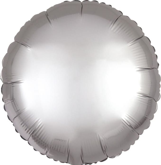 Amscan - Folieballon Satin Platina Rond, 43cm