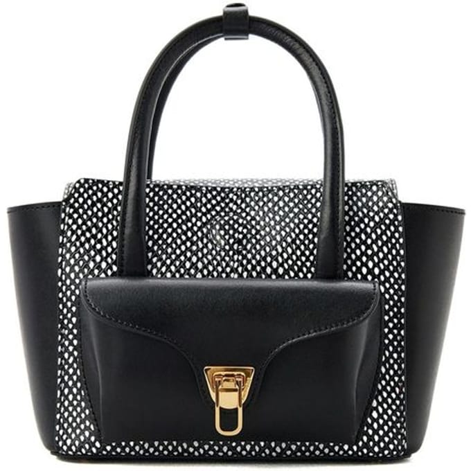 Handbag Elaphe Printed Leather/Calf Smooth Leather