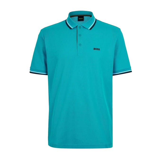 Boss Heren Paddy Korte Mouwen Polo Shirt (Blauw)
