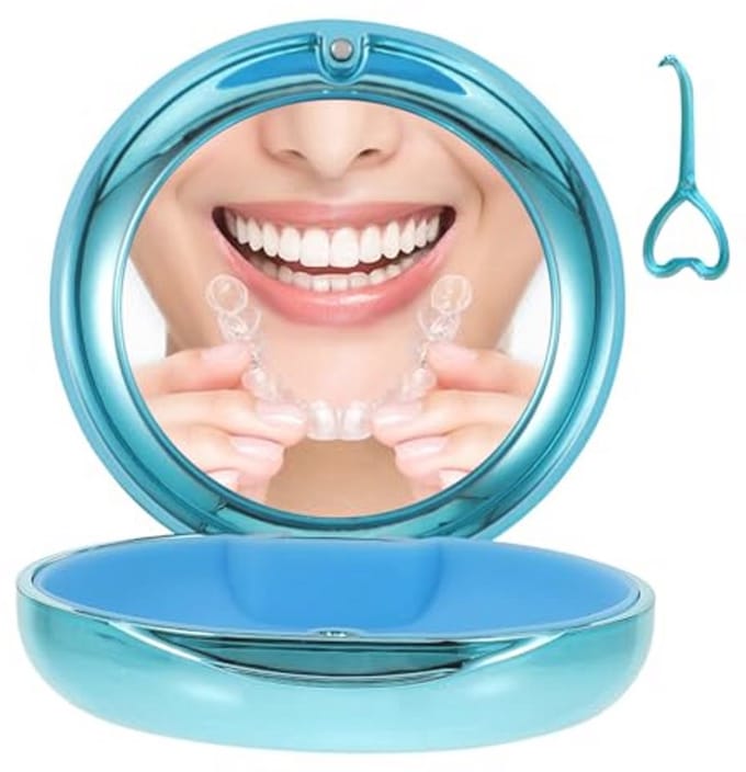 Schatten Retainer Houder met Spiegel voor Invisalign en Nachtbewaker