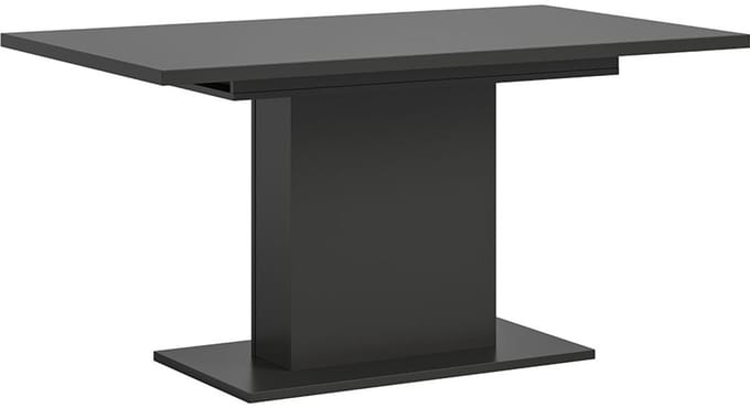 Motion eetkamertafel zuilpoot 90x150/190cm incl. 1 verlengblad grijs.