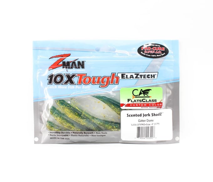 Zman Soft Lure Jerk ShadZ 4 Inch 5/Pack Gitter Klaar (3908)