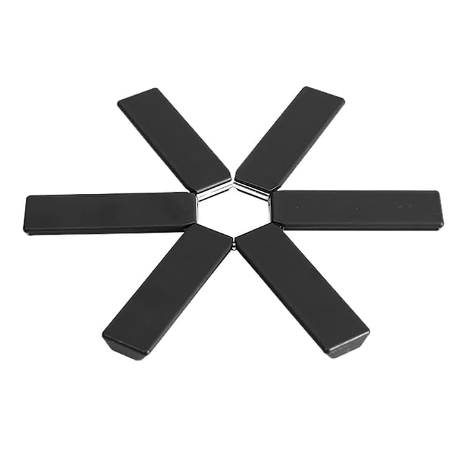 Hitte-isolerende placemat multifunctioneel voorkomt verbranding slipvast opvouwbare pannenonderzetter voor de keuken black