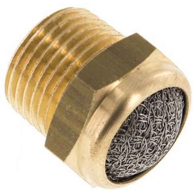 NPT 3/8'' Messing Compacte Pneumatische Geluiddemper 1.4301 Draadgaas [2 Stuks]
