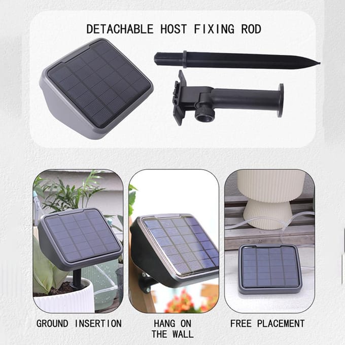 Système d'irrigation solaire Kits d'irrigation goutte à goutte automatiques avec 15 goutteurs Dispositif d'arrosage pour Type B gray