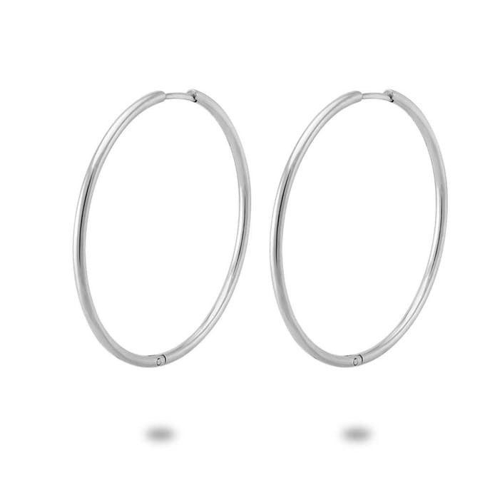 Twice As Nice Oorbellen in edelstaal, oorring 40 mm