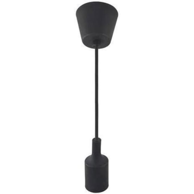 Suspension câble noir (1m) E27 IP20 max 60W noir