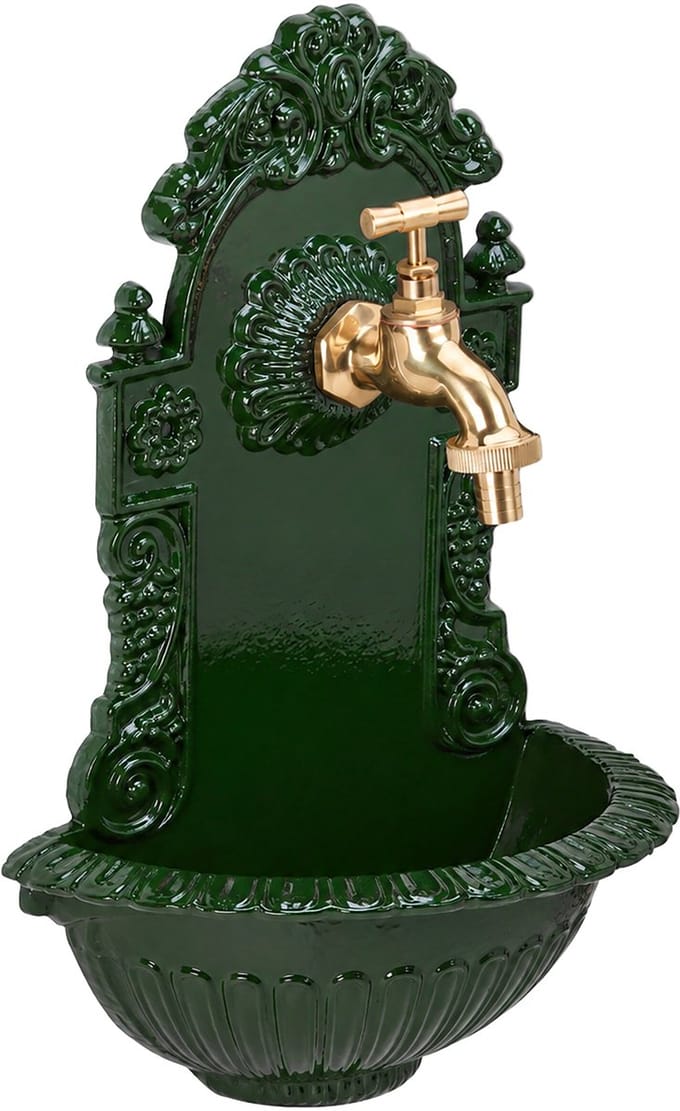 Muurfontein - met kraan - groen