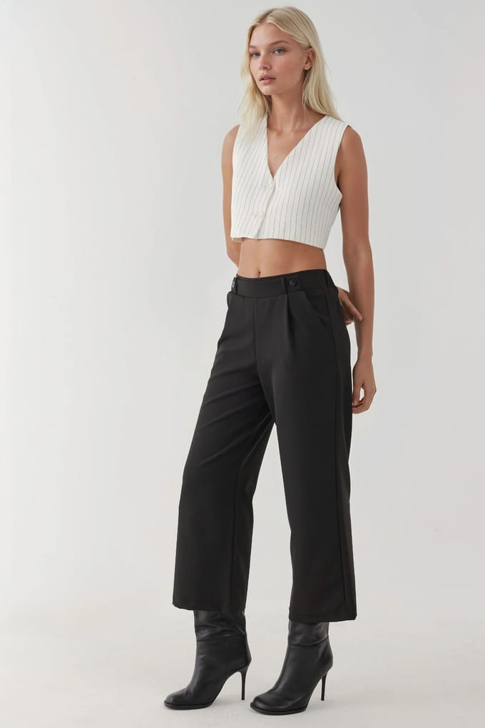 Knoopdetail Hoge Taille Broek