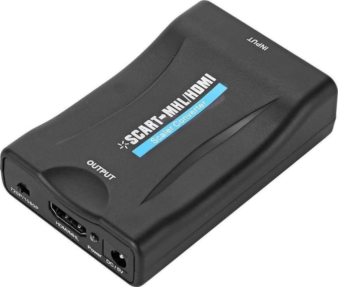 Scart naar HDMI Adapter - Full HD - 720P / 1080P - Plug & Play - Scart Schakelaar - Zwart
