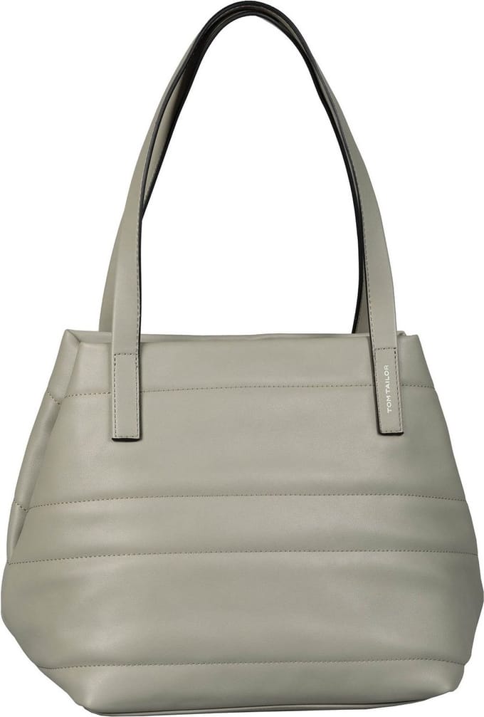 TOM TAILOR Schoudertas Miri Quilted Zip Shopper Mid Grey Grijs