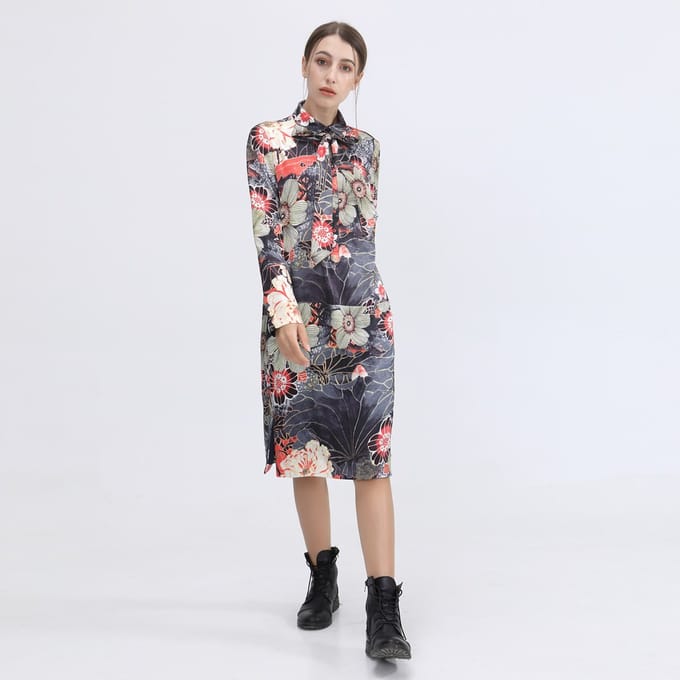 Bloemen macro -print shirtjurk