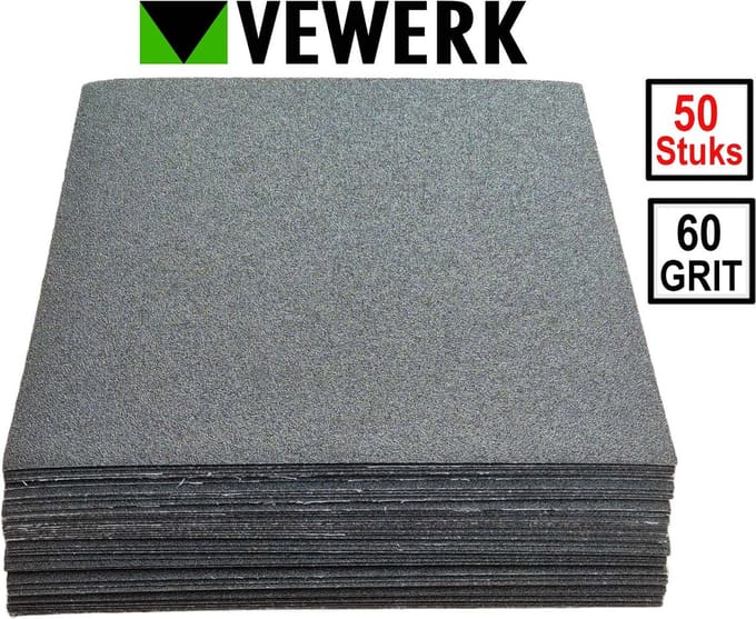 50 Vellen linnen schuurpapier / schuurlinnen korrel 60