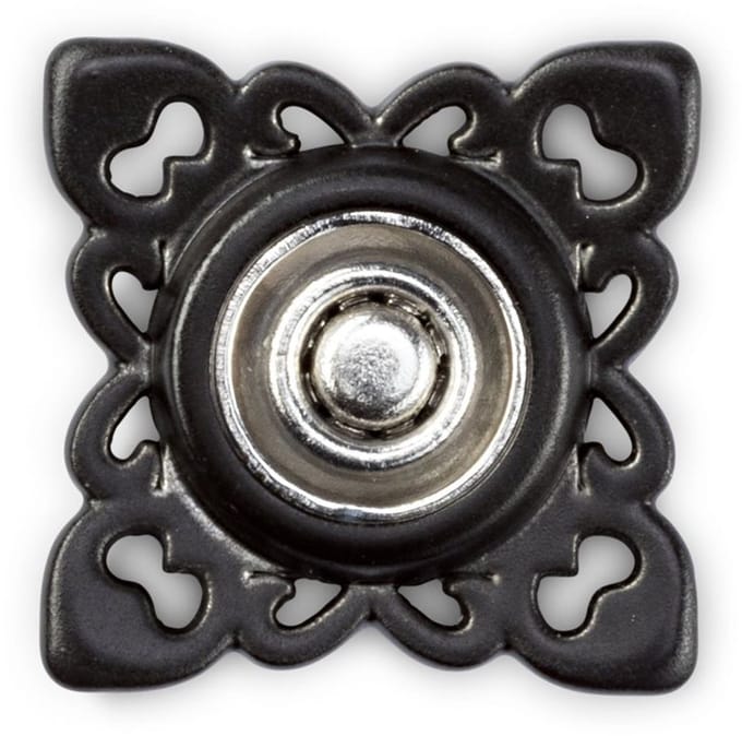 Aannaaidrukknopen kwadrat. 21 mm zwart 2 st. - Aannaaidrukknopen - Prym