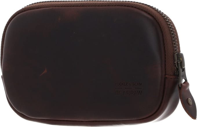 BUCKLE & SEAM Leren utensil zak Robin Leather Bag Brown donkerbruin