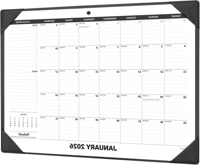 Bureau Kalender - Planblad - Planning Maken - Extra Grote Blokken - 55 x 43 cm - Wit