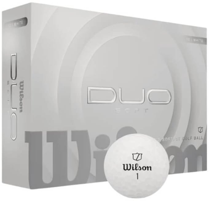 Wilson DUO Soft Golfballen 2025 - Wit - 12 Stuks