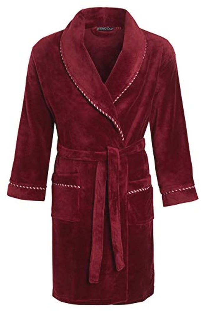 Volledige lengte luxe fleece badjas voor heren