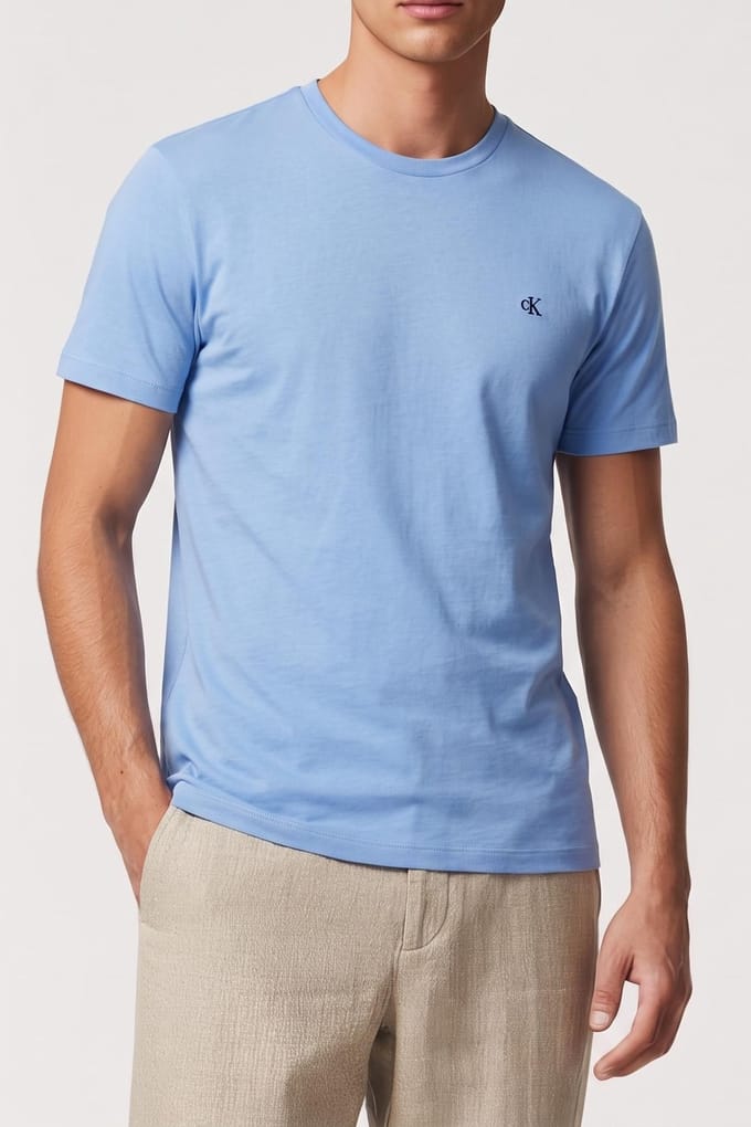 Calvin Klein Ss Classic Monogram Tee Blue Descent Taglia: M | Magliette basic Outlet | Uomo | Blu