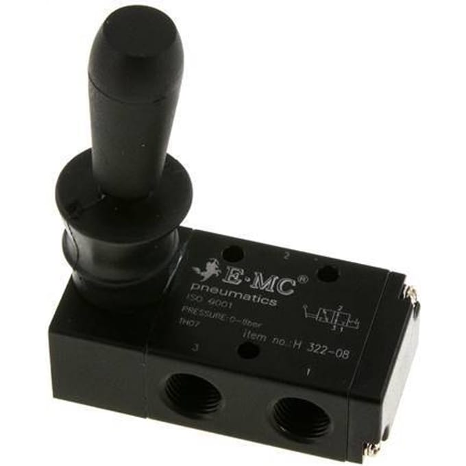 3/2 G1/4''  Handbediend Ventiel Detent 0-8bar/0-112psi E.MC