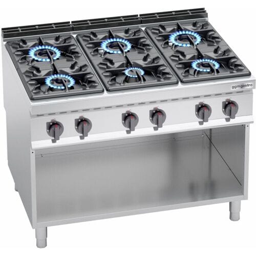 GGM Gastro Gasherd - 53,5 kW - 6 Brenner Zilver