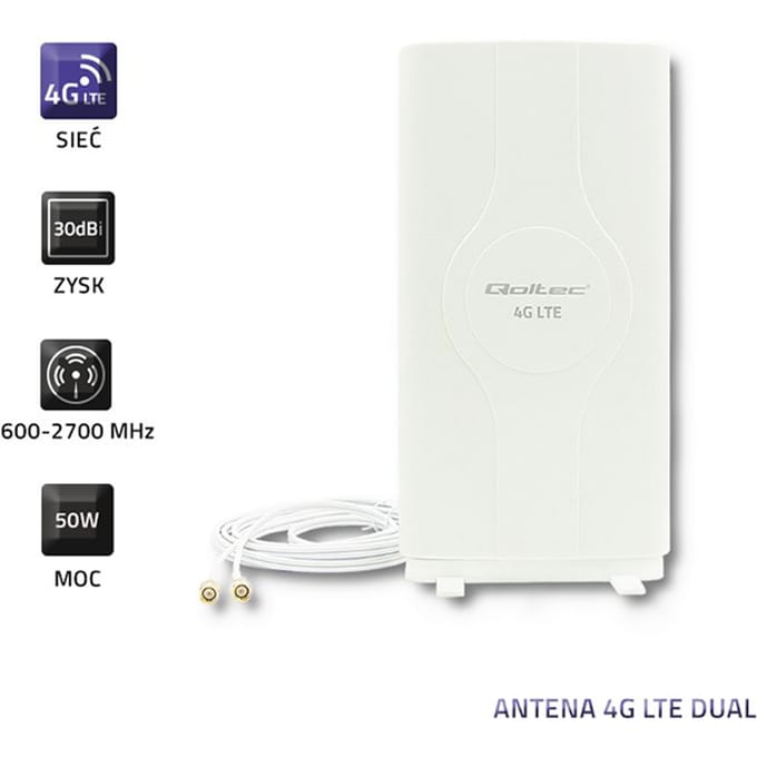 Qoltec Serie - DUAL 4G LTE Antenne - 30dBi - Intern - SMA Aansluiting