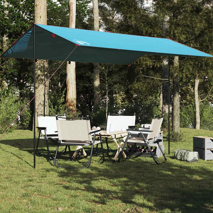 vidaXL - Kampeerluifel - waterdicht - 400x294 - cm - blauw