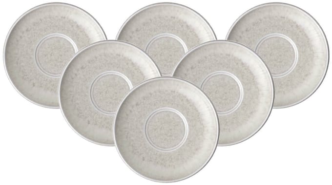 Espressountertassen Perlemor Sand ø 12 cm Set van 6