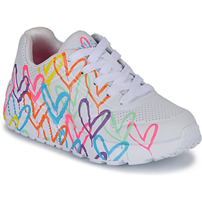 Skechers Uno Lite - Spread The Love Meisjes Sneakers - Wit/Mutlicolour