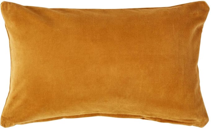 Homescapes Mosterdgeel fluwelen kussenhoes 30 x 50 cm
