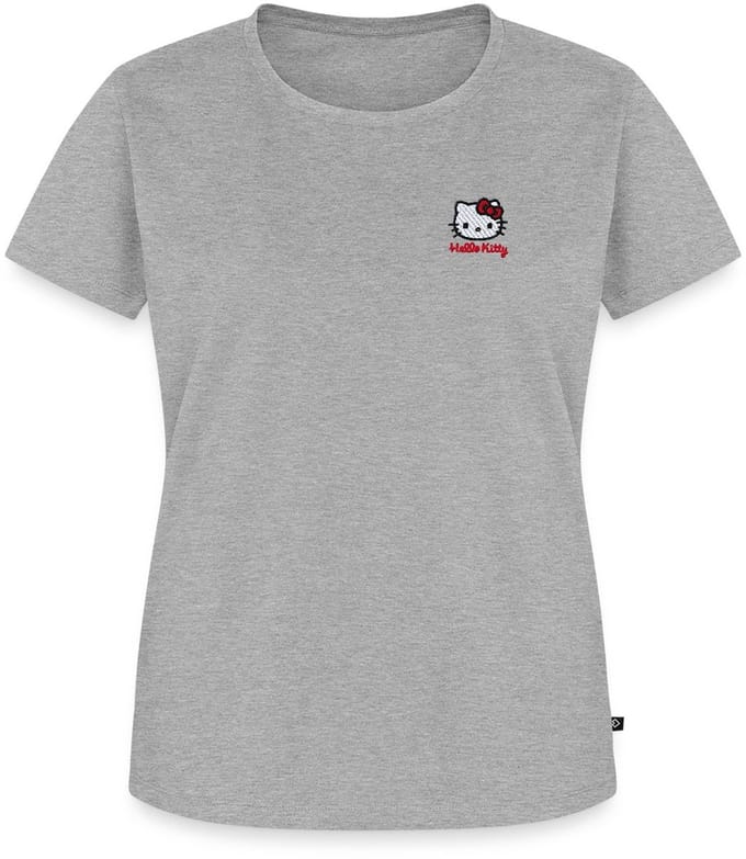 Hello Kitty Geborduurd Portret Premium T Shirt Dames