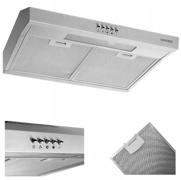 Concept 50cm OPP1250SS zilver Afzuigkap LED verlichting