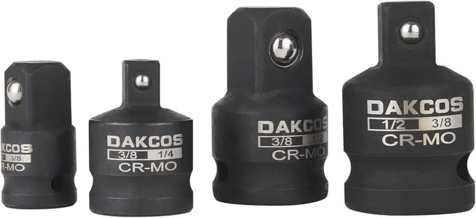 Impact Socket Adapter Set 4 Stuks - 1/4" naar 3/8", 3/8" naar 1/4", 3/8" naar 1/2", 1/2" naar 3/8"