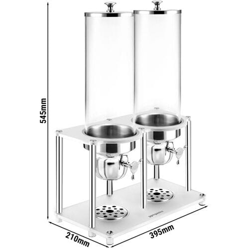 GGM Gastro Cerealienspender - 2 Kunststoffbehälter - 2x 3,7 Liter - Silber
