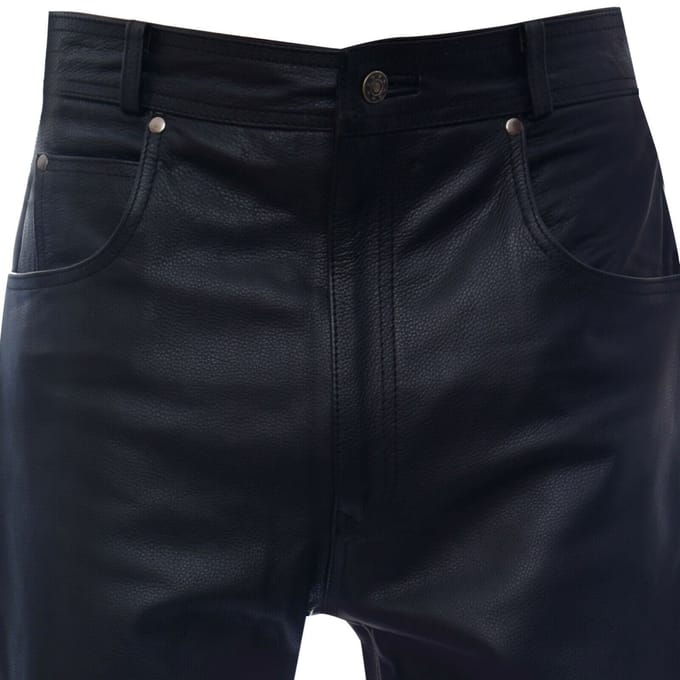 Zwarte '501' leren herenjeans-Montana